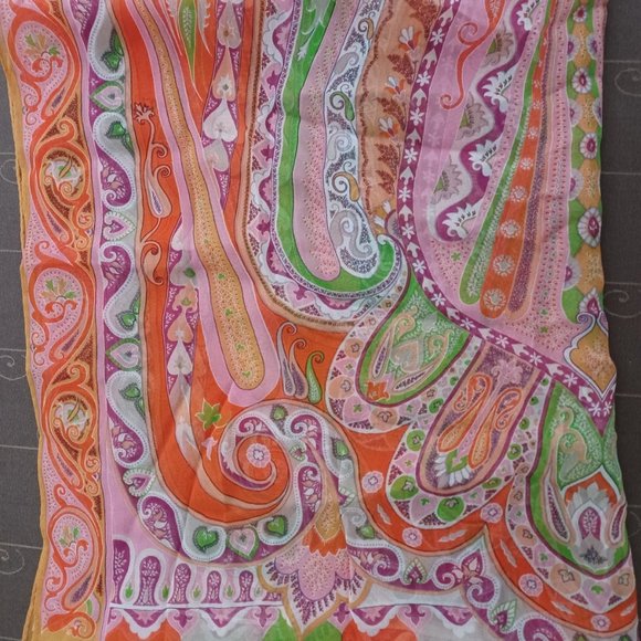 COPY - Etro Silk Chiffon Scarf/Stole - Picture 2 of 3